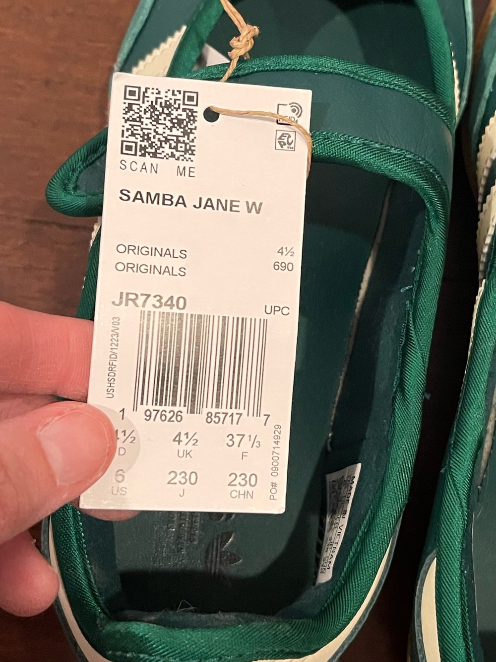 Adidas Samba Jane Collegiate Green / Gum / Cream White NWT  6 - Picture 3 of 10